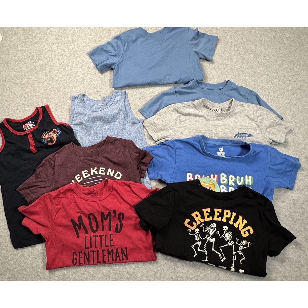 Boys Shirt Lot 4-5 5T Mixed Brands Graphic Tee Tank Bundle Playwear